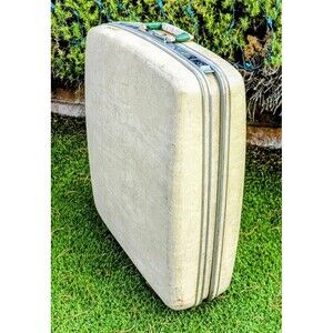 FAIR Vintage White Samsonite Silhouette Hardshell Latch Suitcase 25x21x6" NO Key
